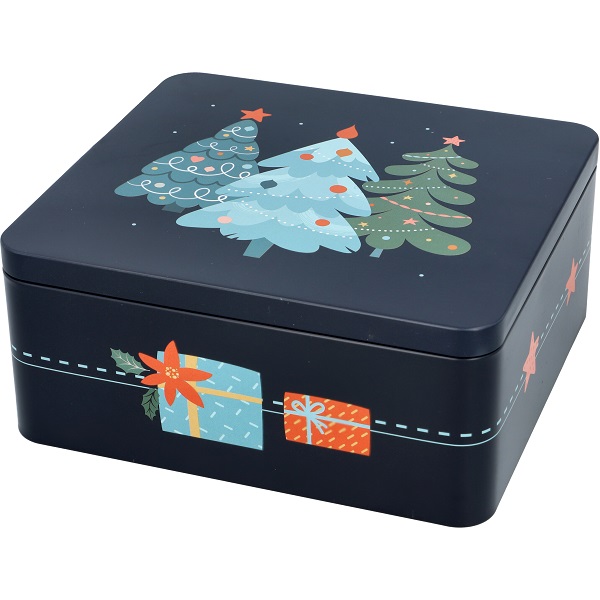 Große, eckige Gebäckdose mit dem Motiv Christmas Night in Größe XL. Eignet sich hervorragend für viel Weihnachtsgebäck.