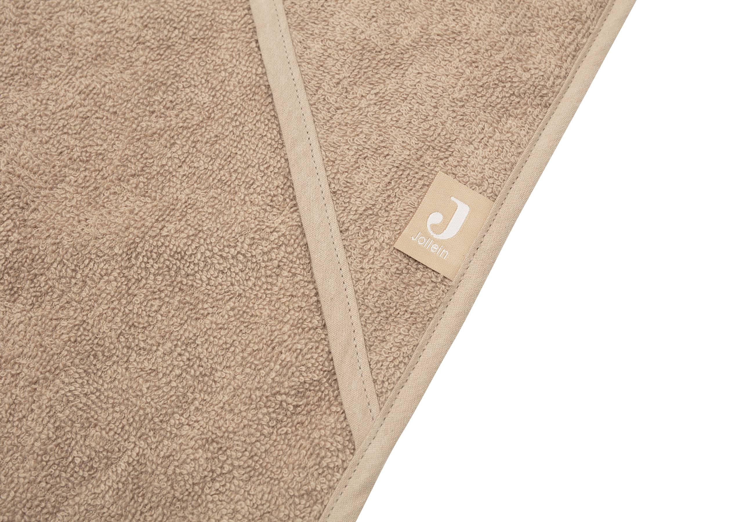 Zu sehen ist das Kapuzenhandtuch Frottee 100x100cm - Biscuit. Das Handtuch bietet Komfort und Schutz nach dem Baden.