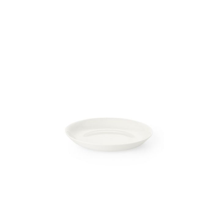 Dip-Schale flach 10 cm aus der Asia Line in Weiß wird gezeigt. Dies ist eine feine Schale aus Fine Bone China.