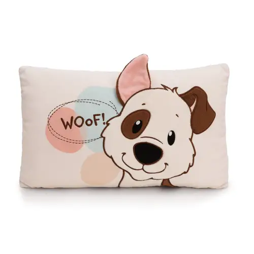 Kissen Hund weiss 43x25