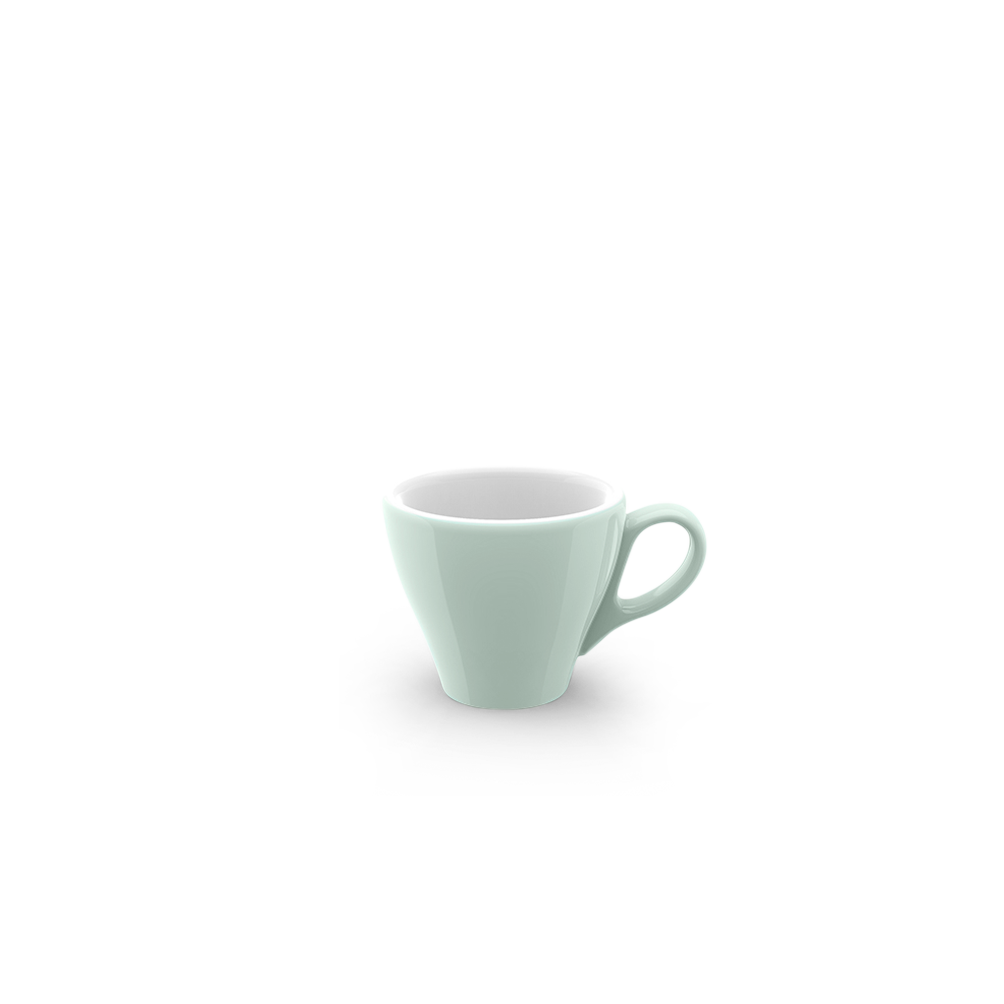 Espresso Obertasse Classico 0,09 l Mint Solid Colo ist eine kleine Tasse in Mintfarben. Sie wird für den Genuss von Espresso verwendet.