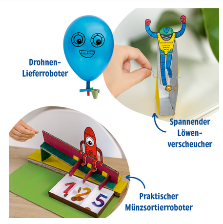 Hier sieht man das Produkt 'Geniale Roboter'. Das Buch bietet viele Informationen über moderne Roboter.