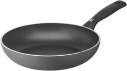 Die Abbildung zeigt eine Stielpfanne Permadur Inspire mit einem Durchmesser von 24 cm. Die Pfanne ist schwarz und hat einen ergonomischen Griff.