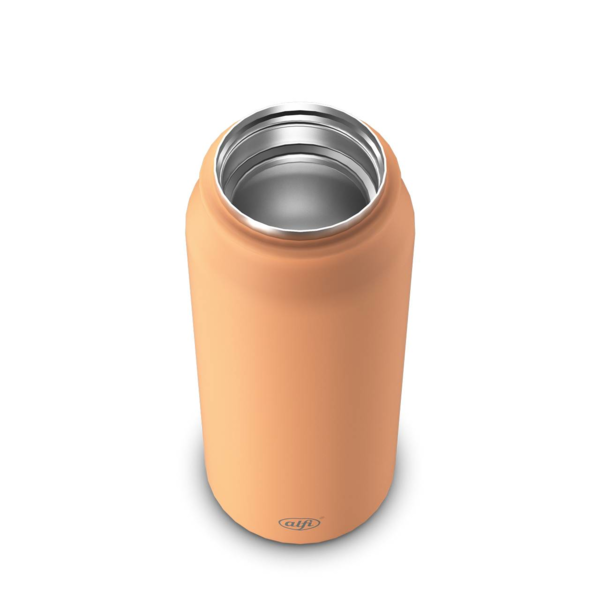 Produktbild eines orangefarbenen Thermobechers von alfi. Die 500ml-Größe ist deutlich zu sehen.