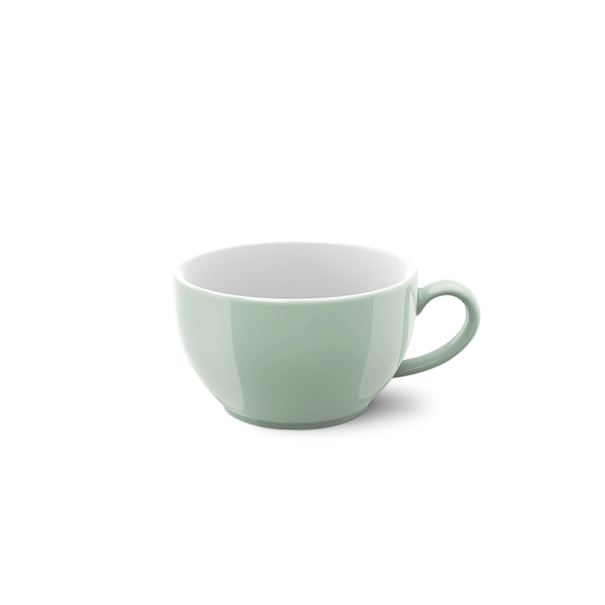 Abgebildet ist eine Kaffee Obertasse mit 0,25 l Fassungsvermögen in der Farbe Salbei Solid Color. Sie ist perfekt für Kaffeegenuss geeignet.