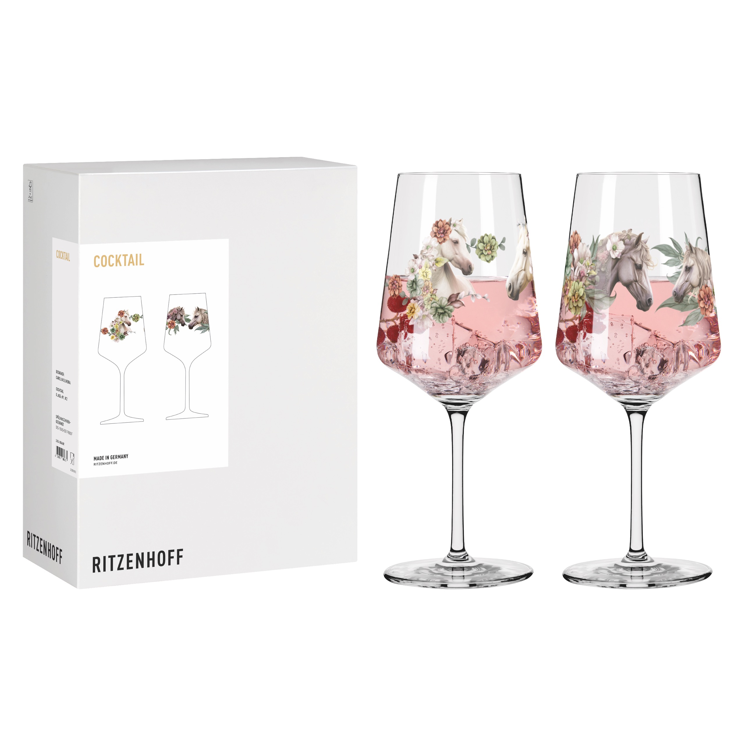 Abgebildet ist das Produkt 'Reitgold Cocktail 2er Set 1 2Oliveira F25'. Das Set enthält zwei Cocktails.