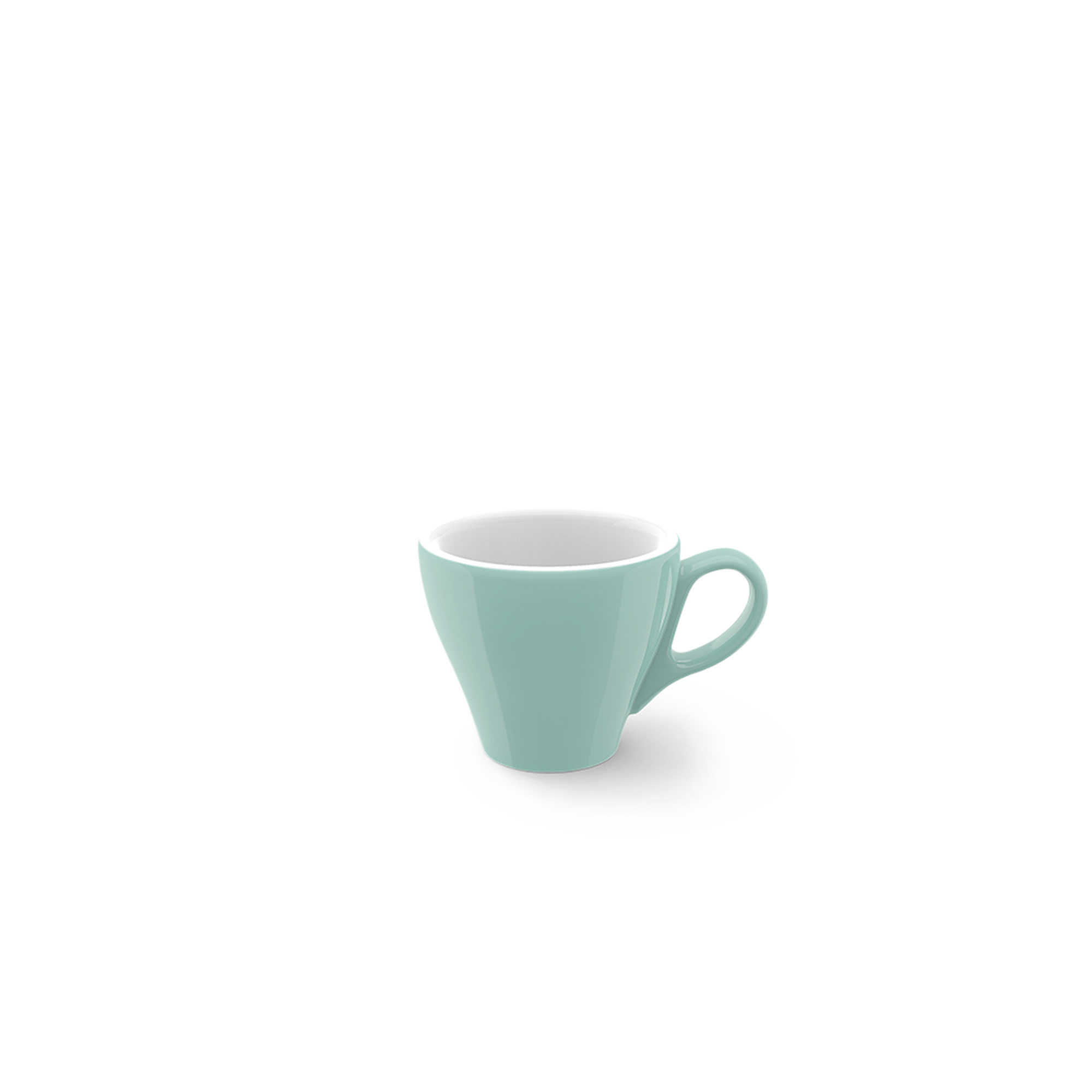 Zu sehen ist die Espresso Obertasse Classico mit 0,09 l Fassungsvermögen in Malibu Türkis, Solid Color. Sie eignet sich ideal für den Genuss von klassischem Espresso.