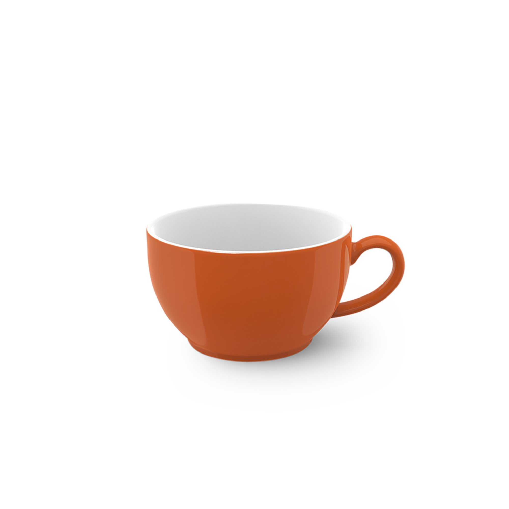 Auf dem Bild ist eine Kaffee Obertasse mit 0,25 l Volumen aus der Kollektion Koralle Solid Color zu sehen. Die Tasse hat eine auffällige, korallenrote Farbe.