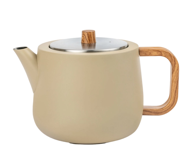 Teekanne Duet Design Facet 1,1L camel ist abgebildet. Die Teekanne hat eine Kamel-Farbe und ein Design mit Facetten.