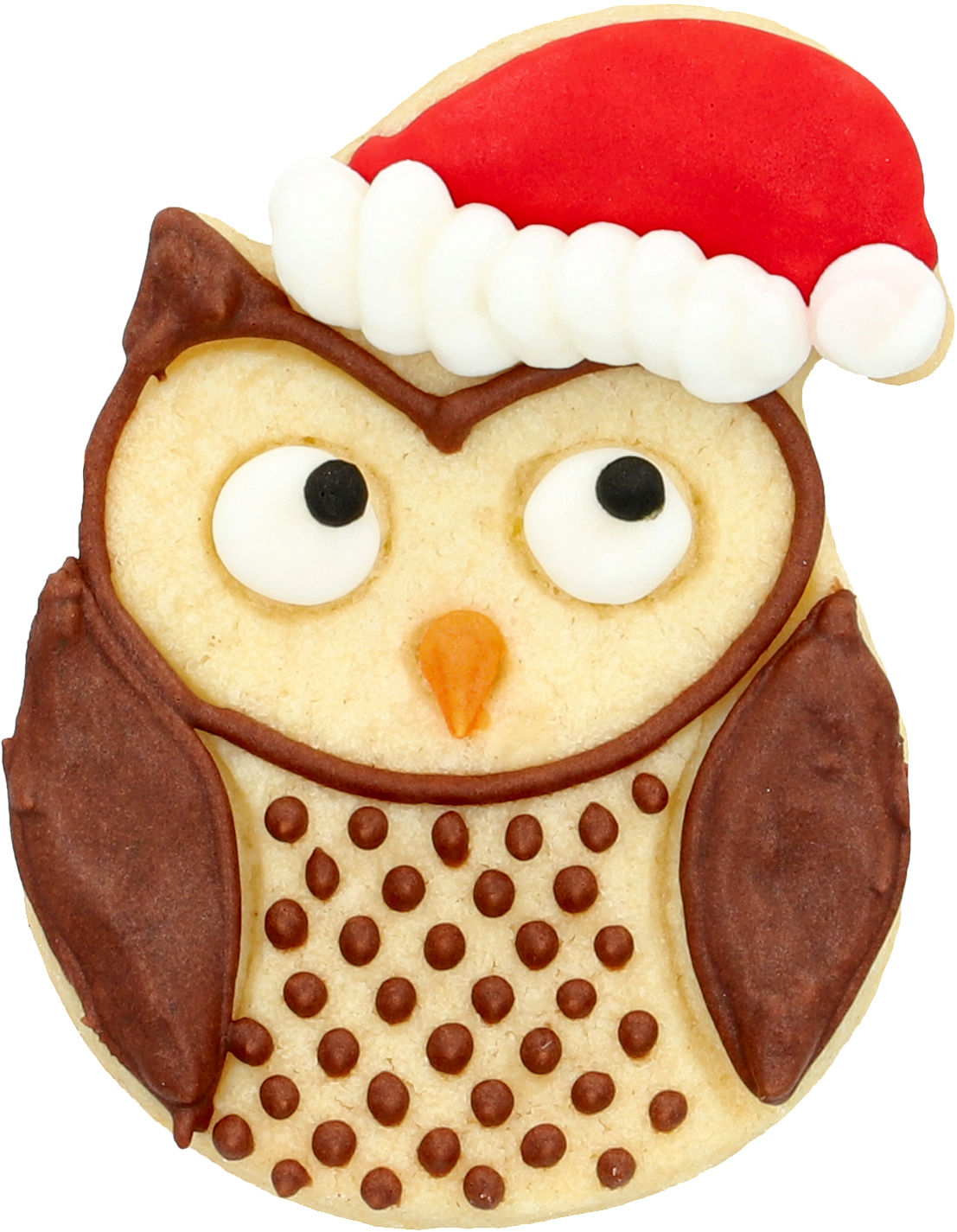 Ausstechform Weihnachtseule, 6,5 cm. Perfekt für die Herstellung von Eulenmotiv-Plätzchen in der Weihnachtsbäckerei.