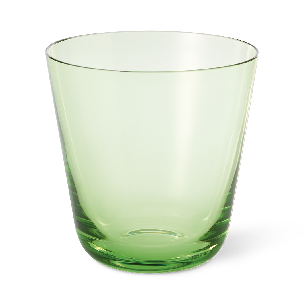 Das Bild zeigt ein grünes Glas mit einem Fassungsvermögen von 0,25 Litern. Das Glas trägt den Namen "Grün Capri".
