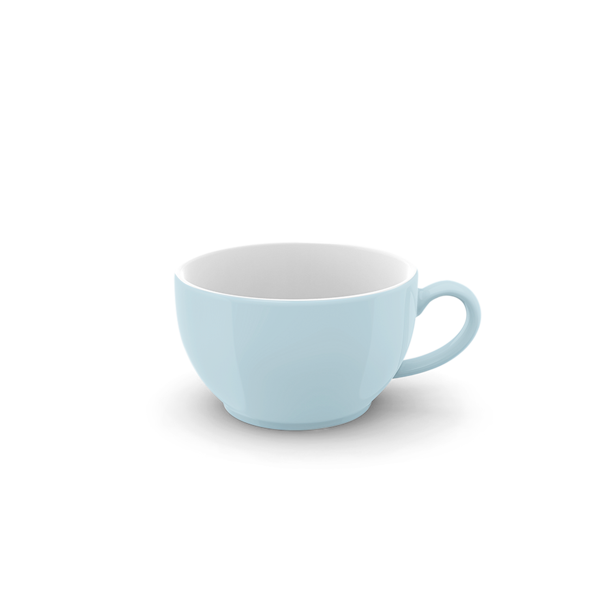 Eine Kaffee-Obertasse mit 0,25 Liter Fassungsvermögen in Eisblau Solid Color. Die Tasse ist elegant und wirkt sehr hochwertig.