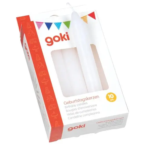 Geburtstagskerzen 10er Set weIß