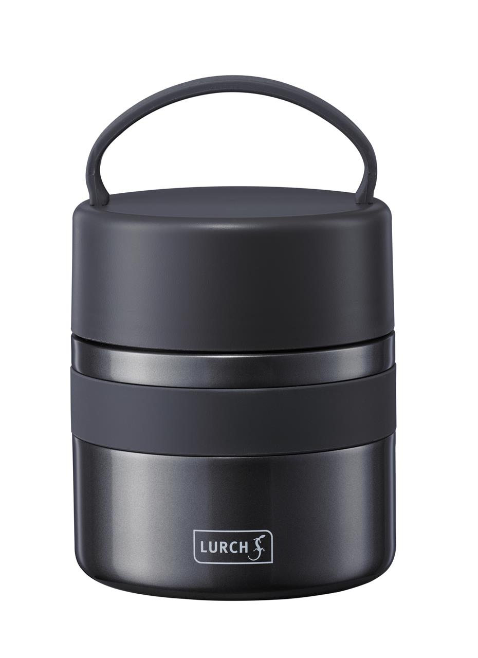 Das Bild zeigt den Iso-Pot 2.0 EDS mit einem Fassungsvermögen von 500 ml in grau-metallic. Der Isolierbehälter hat einen praktischen Henkel und ein modernes, kompaktes Design.