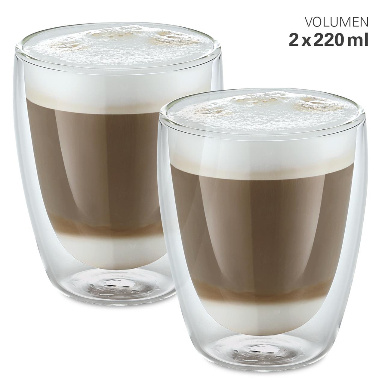 Glas doppelwandig 220ml 2er-Set