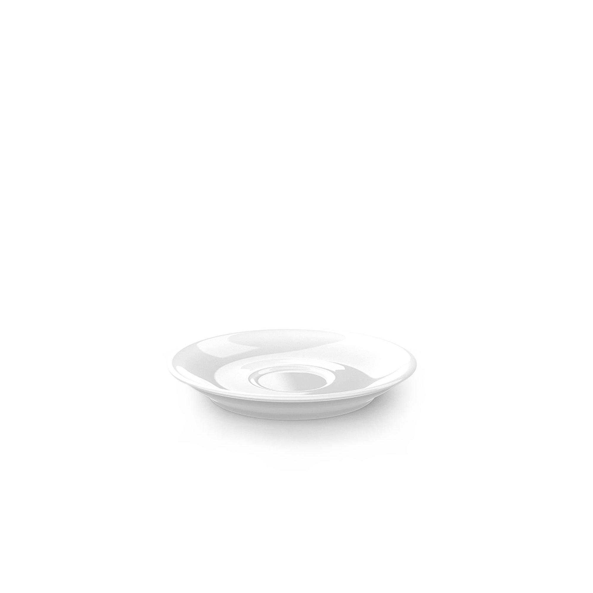 Dies ist eine Espresso-Untertasse aus der Serie Classico mit 12 cm Durchmesser. Die Untertasse ist weiß und heißt 'Espresso Untertasse Classico 12 cm Weiss Solid Col'.