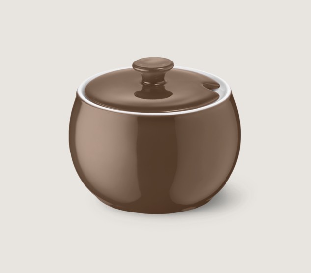 Das Bild zeigt eine Zuckerdose mit einem Fassungsvermögen von 0,30 l in Chocolate Solid Color. Die Dose eignet sich zum stilvollen Servieren von Zucker.