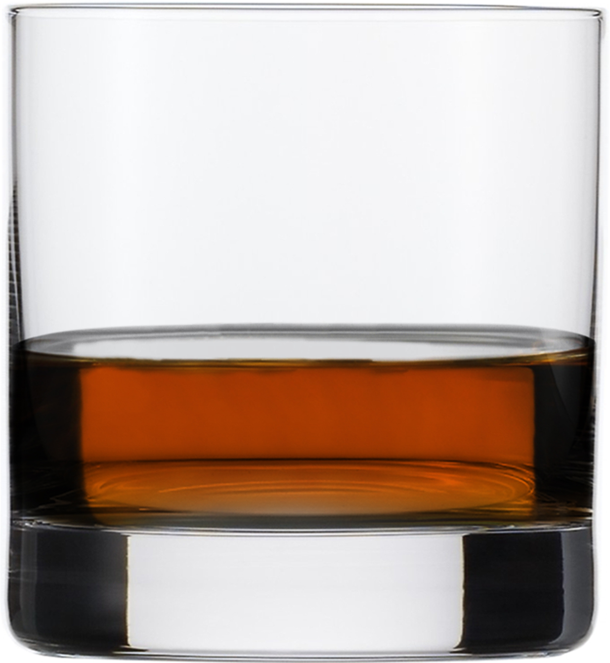 Ein Glas mit brauner Flüssigkeit ist zu sehen. Die Flüssigkeit befindet sich am Boden des Glases.