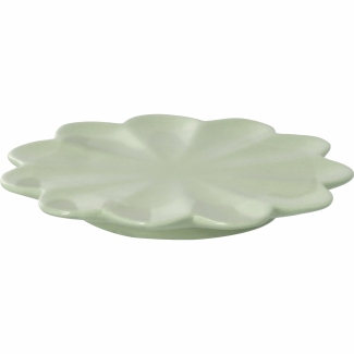 Servierdose in Grün, Durchmesser 10 cm, Höhe 4,3 cm. Geeignet zum Anrichten von kleinen Speisen.