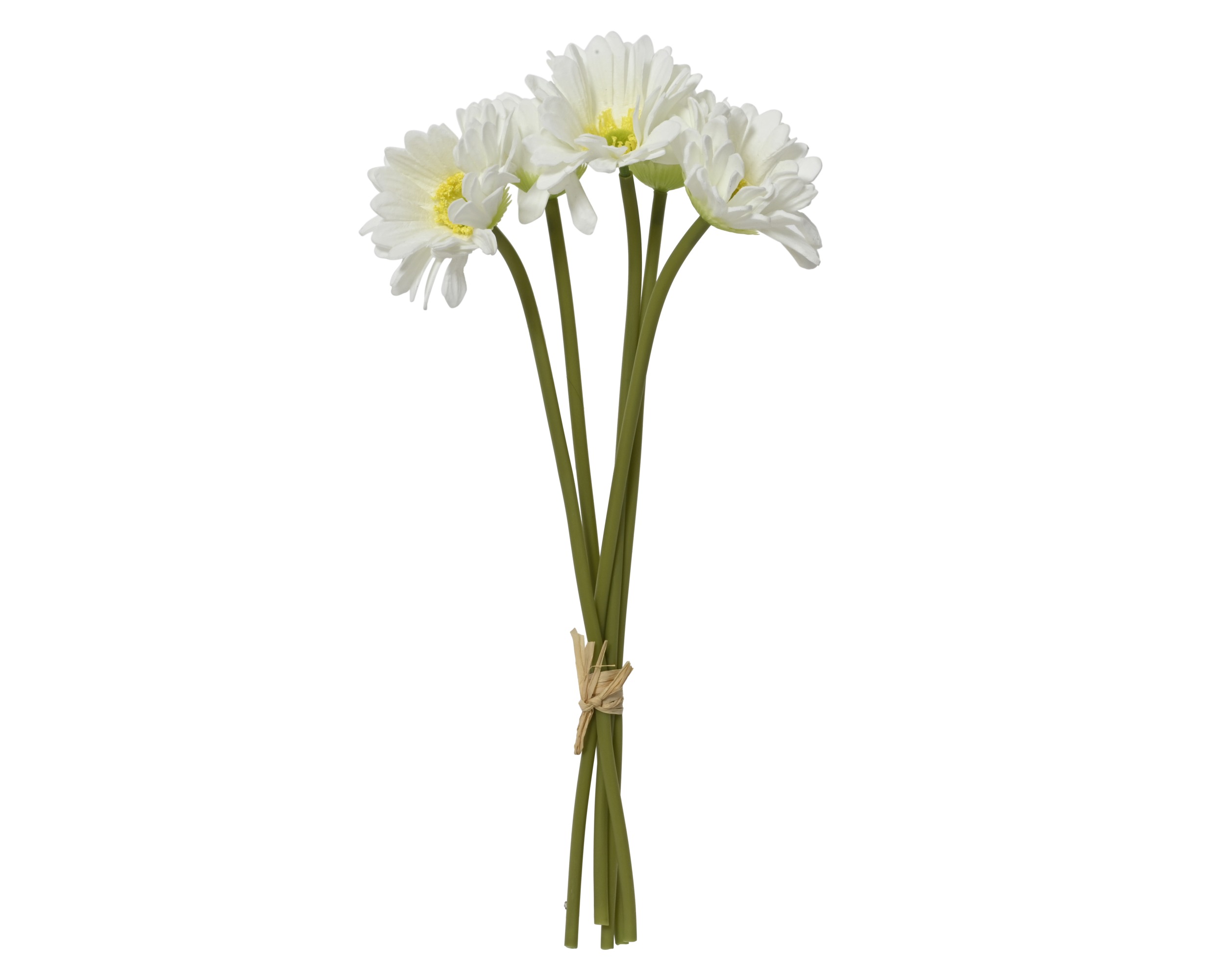 Gezeigt wird ein Strauss am Stiel in der Farbe creme. Die Dekoration besteht aus Polyethylen.