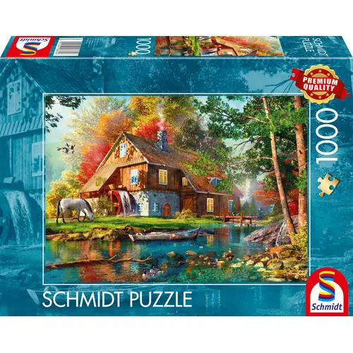 Wassermühle im Herbst - Puzzle 1000 Teile