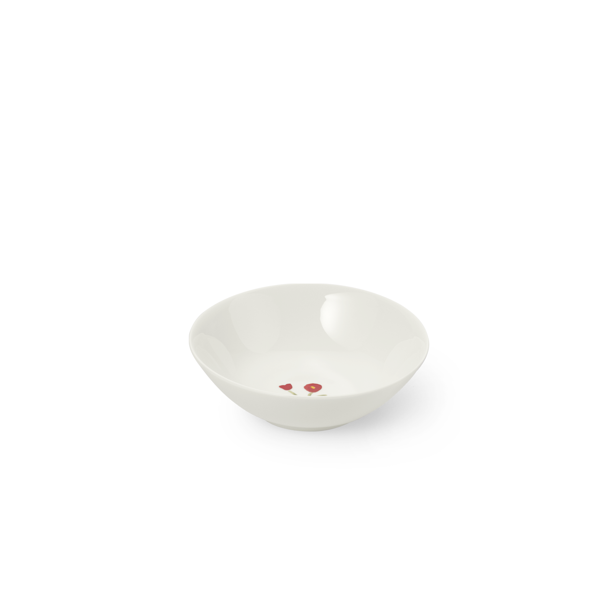 Eine Dessertschale mit 0,40 l Volumen und 16 cm Durchmesser aus der Serie Impression Blume Rot. Die Schale ist aus Fine Bone China und mit einem roten Blumenmuster dekoriert.