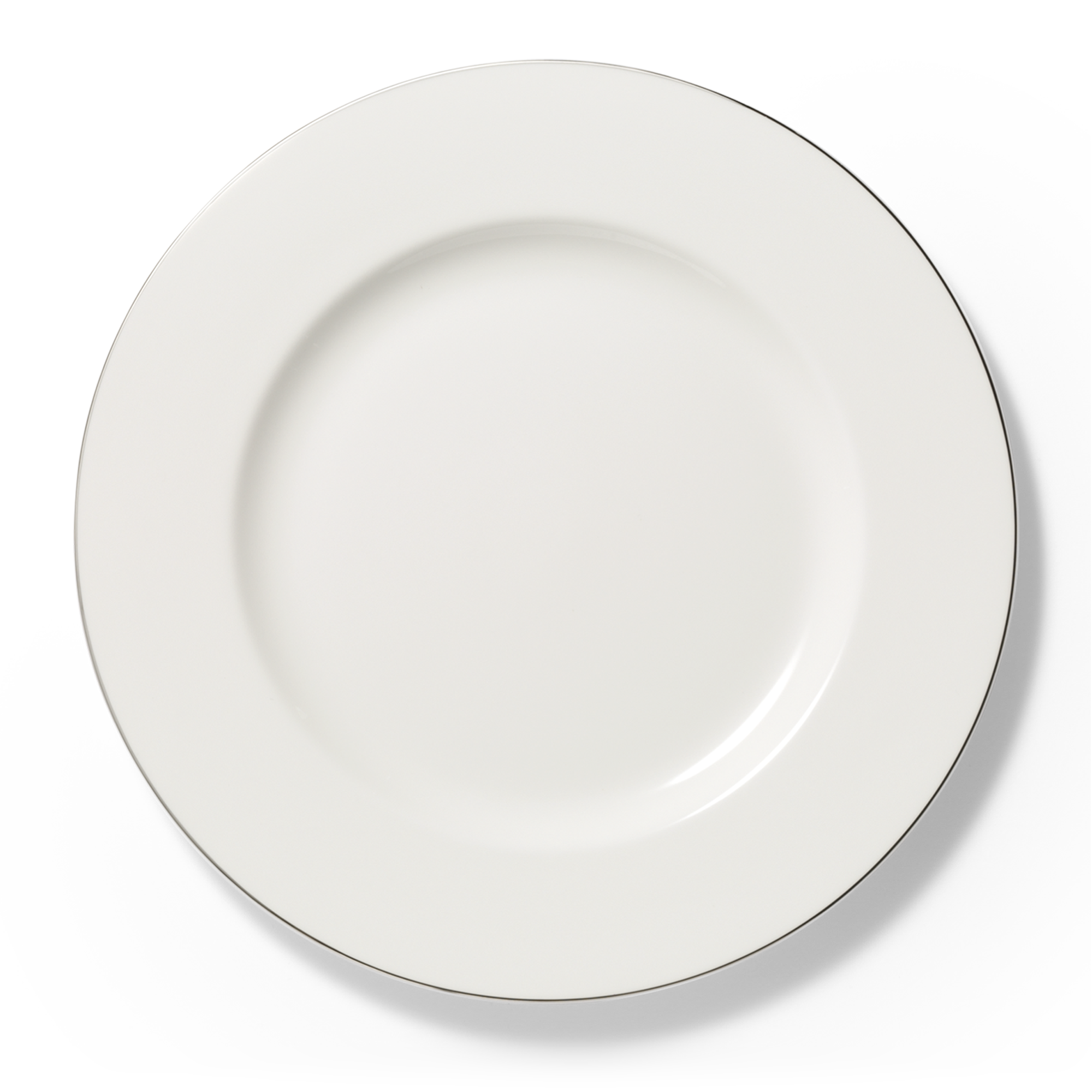 Dies ist ein flacher Teller mit 34 cm Durchmesser aus der Platin Line Classic Fine Bone Kollektion. Der Teller ist elegant und für besondere Anlässe geeignet.