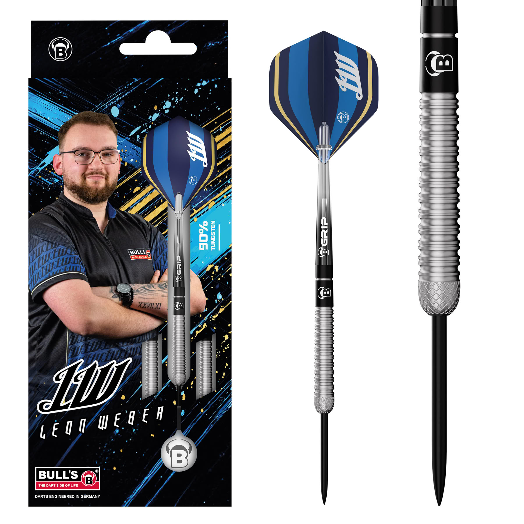 Zu sehen ist das Produkt 'L. Weber Steel Tip 25g'. Dies ist ein professioneller Dart für ambitionierte Spieler.