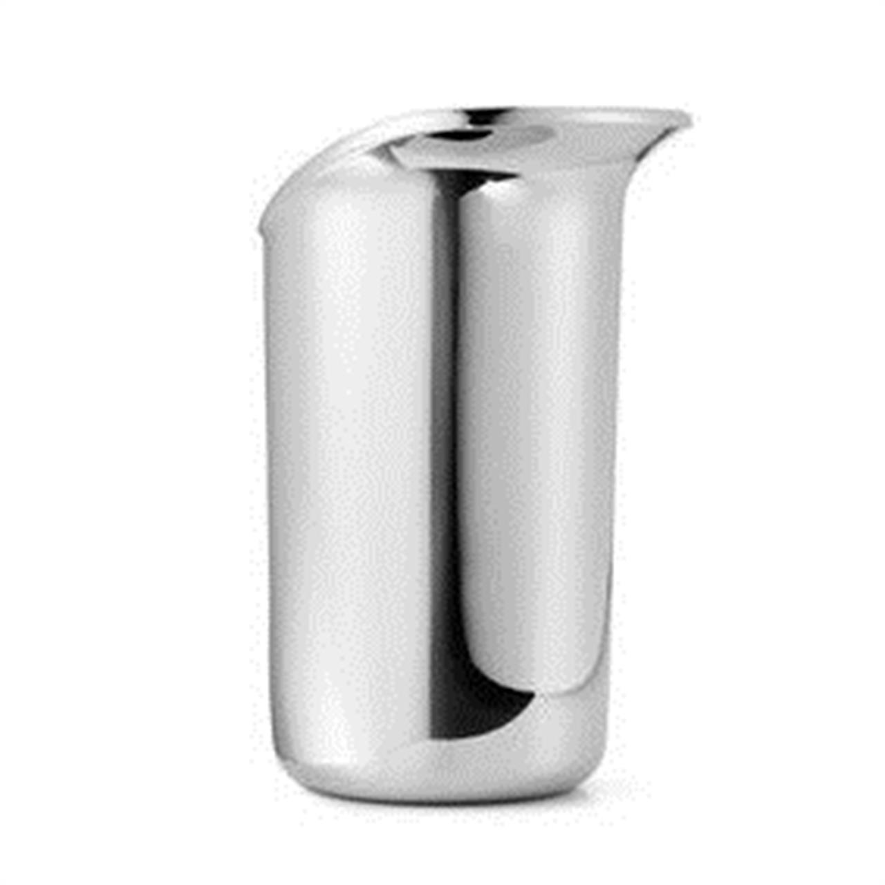 Auf dem Bild ist ein Weinkühler aus Edelstahl zu sehen. Das Design ist modern und glatt, perfekt für die Aufbewahrung von Wein.