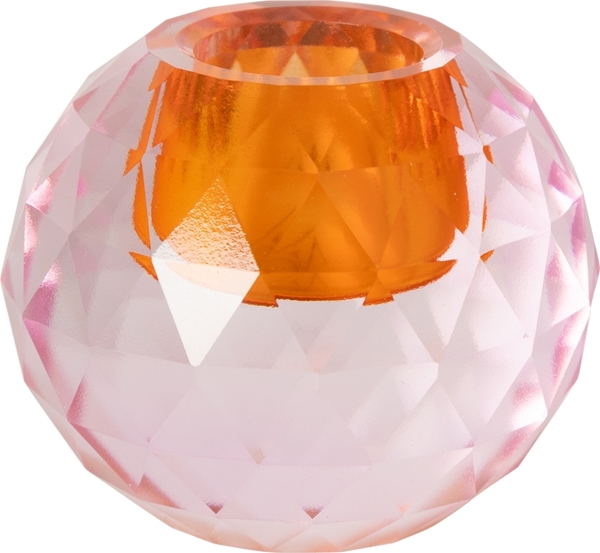 Dies ist ein Kristallhalter in der Farbe Orange Ombre. Das Produkt misst 4,5 x 6 cm.