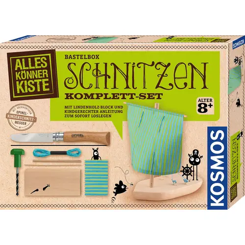 Bastelbox: Schnitzen Komplett-Set - Mit Lindenholz