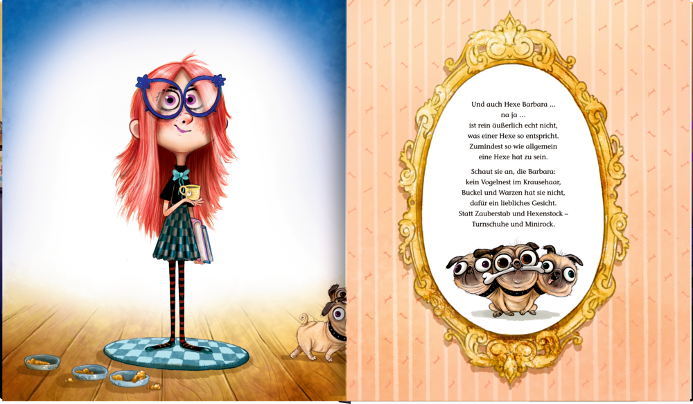 Dargestellt ist eine weitere Seite aus dem Buch 'Barbara Kadabara'. Diese Seite zeigt eine Szene aus dem Kinderbuch.