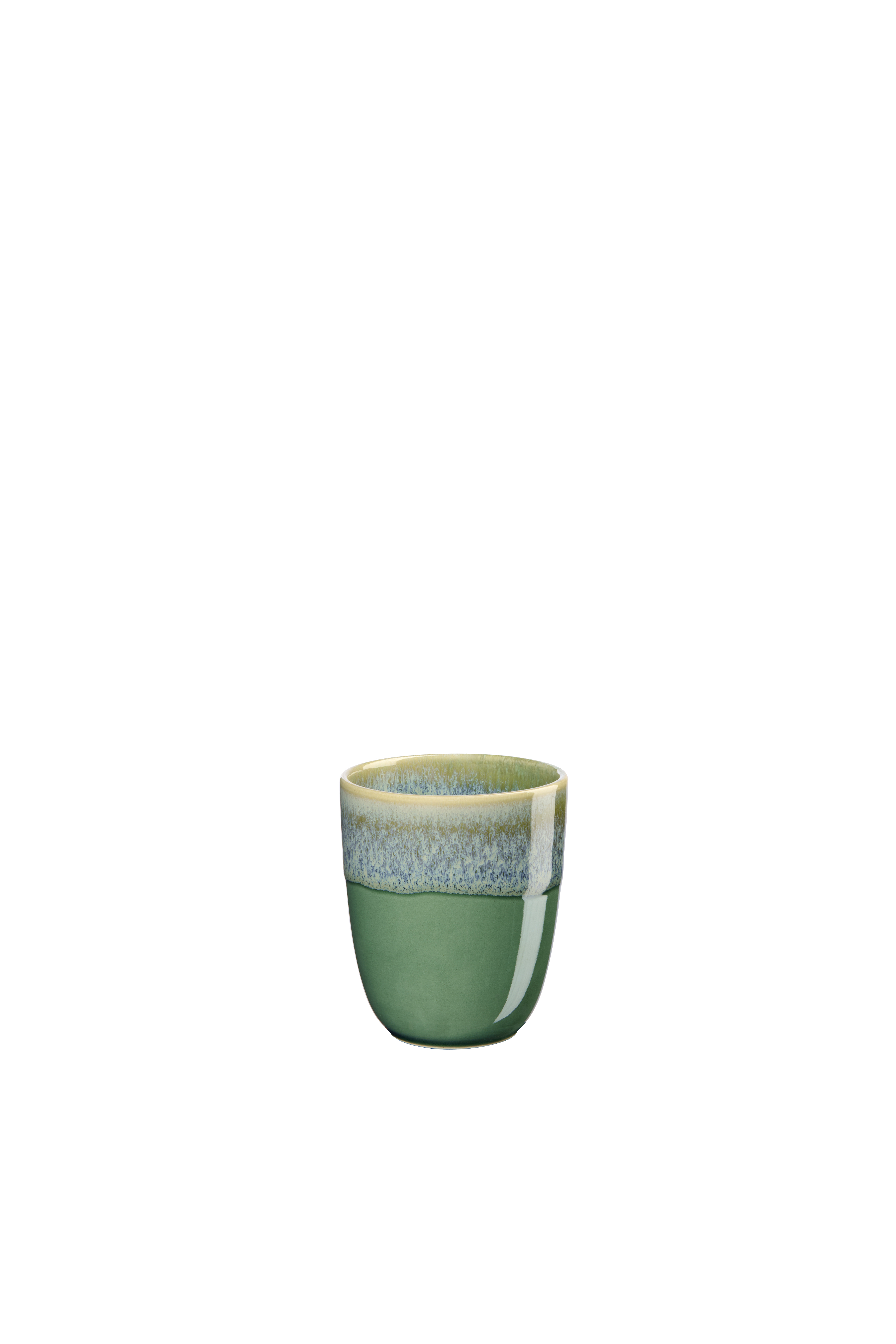 Dies ist ein Becher in der Farbe Jade. Das Produkt wird auf dem Bild deutlich präsentiert.