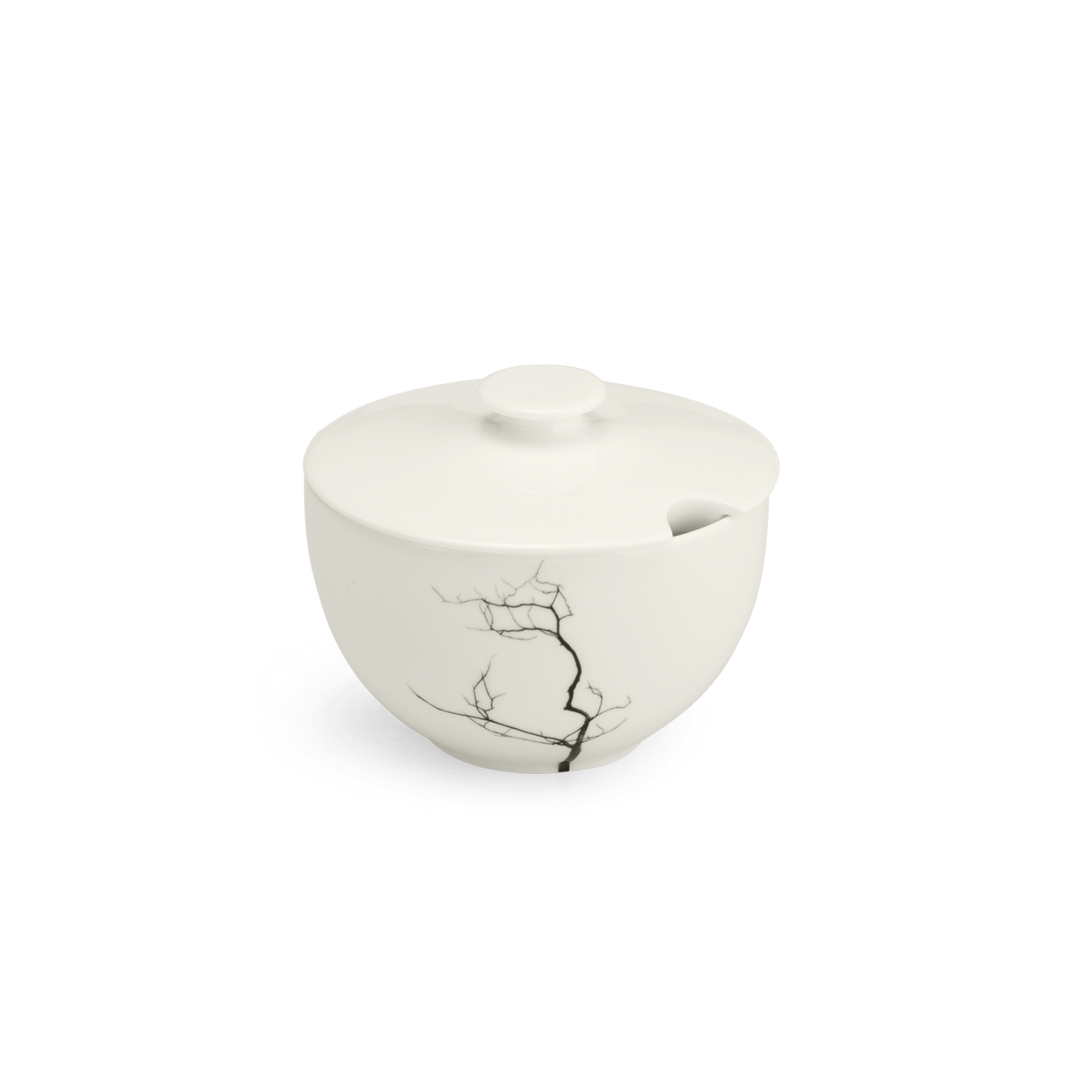 Dies ist eine Zuckerdose mit einem Fassungsvermögen von 0,25 Litern. Sie gehört zur Serie Black Forest Fine Bone China.