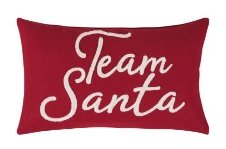 Die Abbildung zeigt das TEAM SANTA Kissen in Rot, 30 x 50 cm. Das Produkt hat eine leuchtend rote Farbe.
