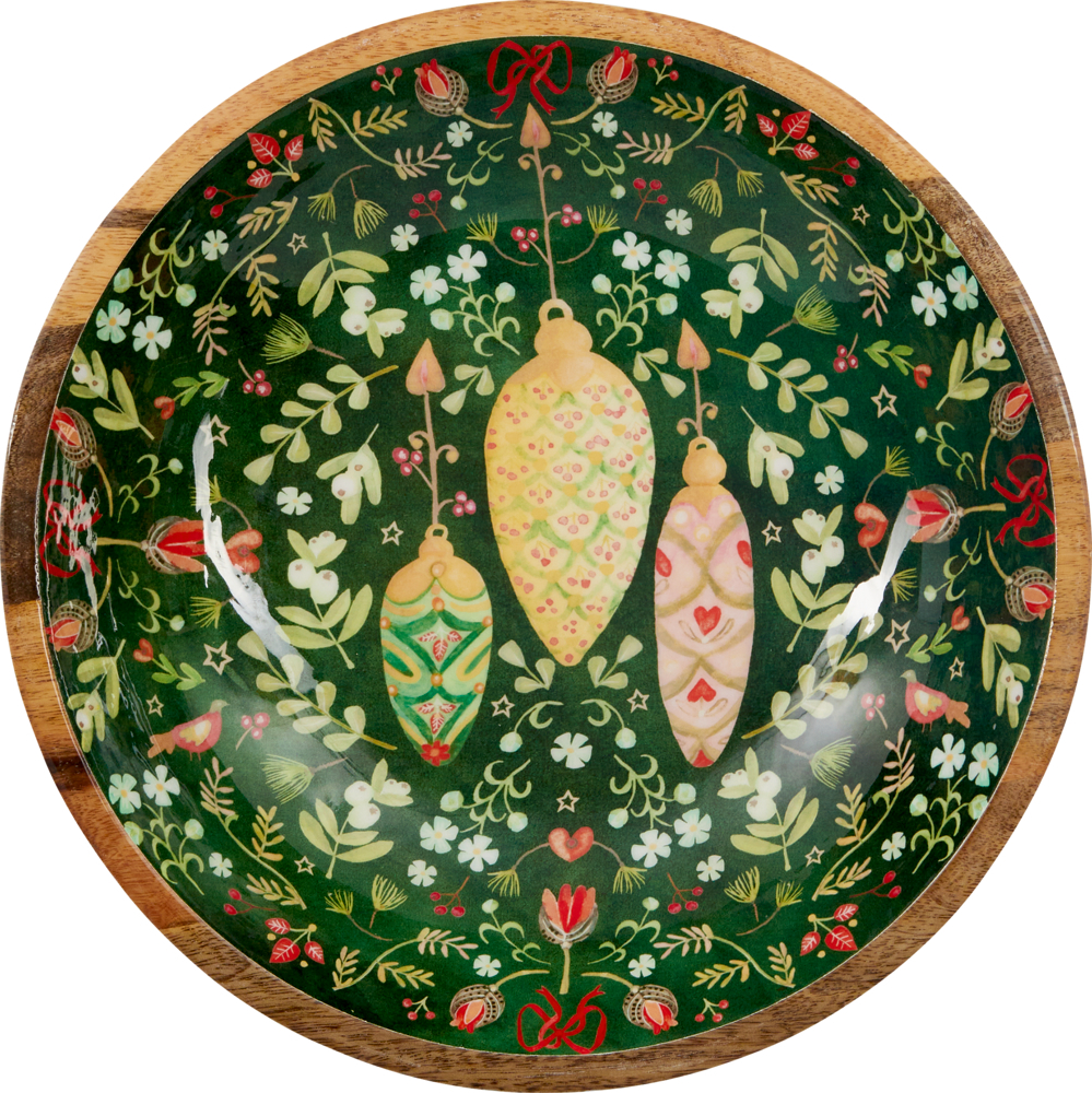 Die Produktansicht zeigt die Holzschale - Festliche Weihnachten im Detail. Sie eignet sich hervorragend für saisonale Dekorationen.