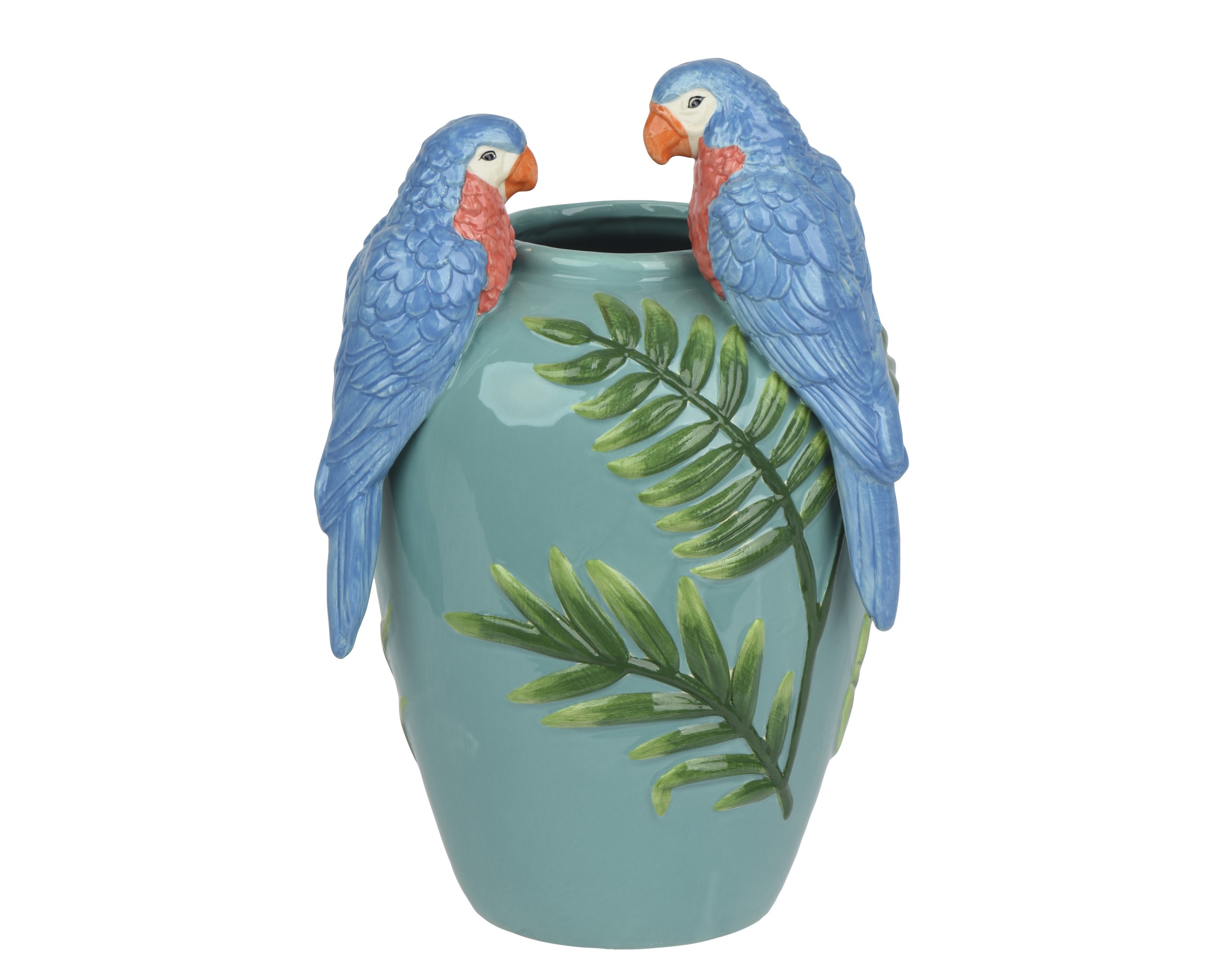 Blaue Vase aus Dolomit, auch in anderen Farben erhältlich. Das Foto zeigt die Form und Farbe der Vase.