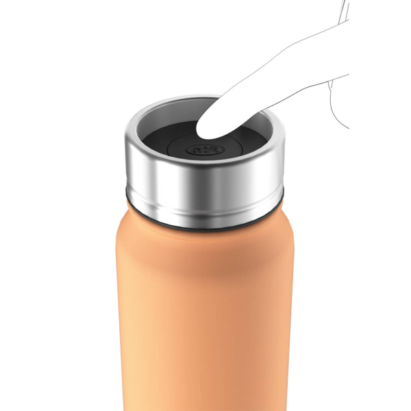Orangefarbener Thermobecher von alfi, 500ml, Produktfoto. Die Farbe ist intensiv.
