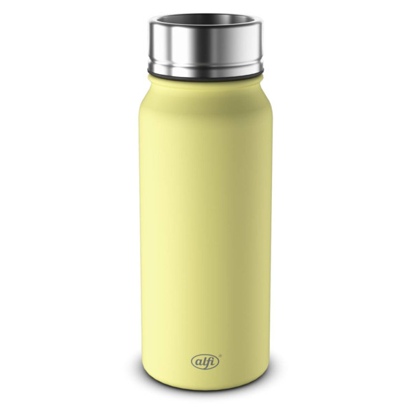 Thermobecher in Gelb, Produktbild von alfi, 500ml. Das Foto zeigt eine klare Seitenansicht.