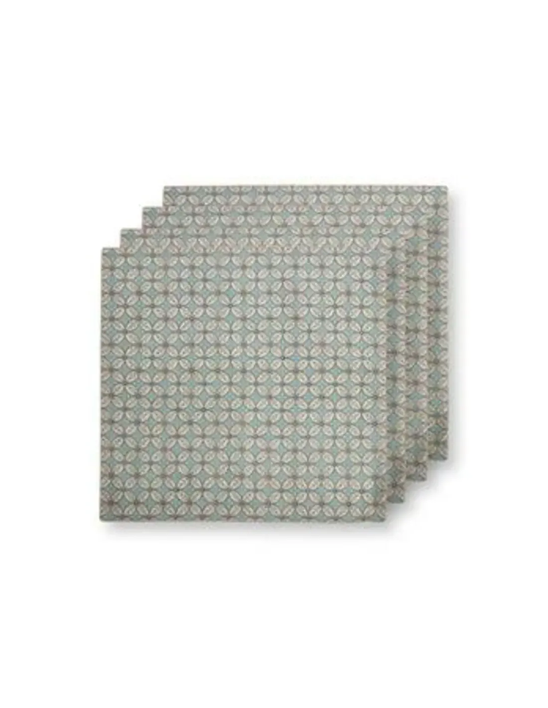 4er Set Napkins Blooming Tales Bustani Khaki-Blue