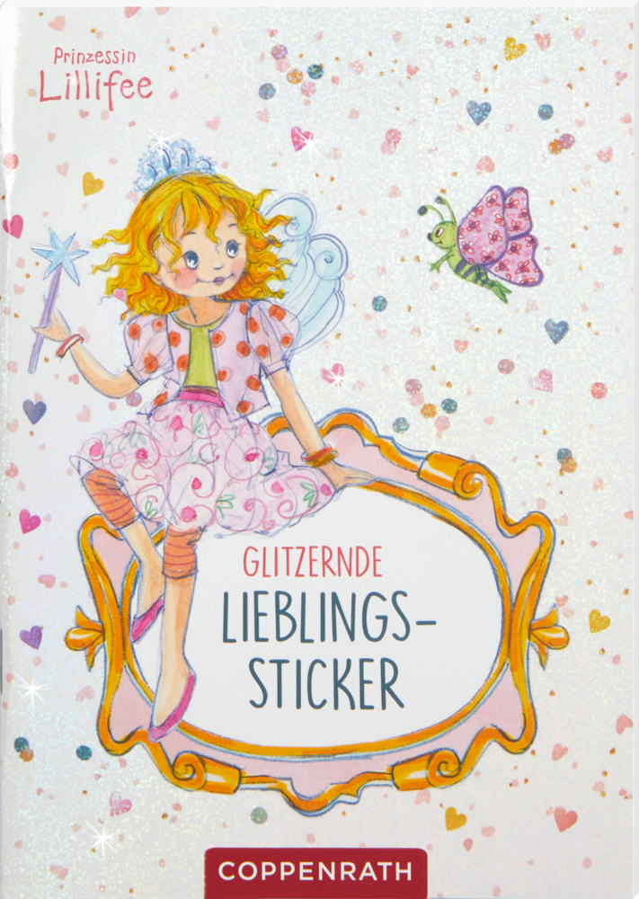 Das Bild zeigt das Produkt 'Prinzessin Lillifee - Glitzernde Lieblingssticker'. Es handelt sich um Glitzersticker mit Prinzessin Lillifee als Motiv.