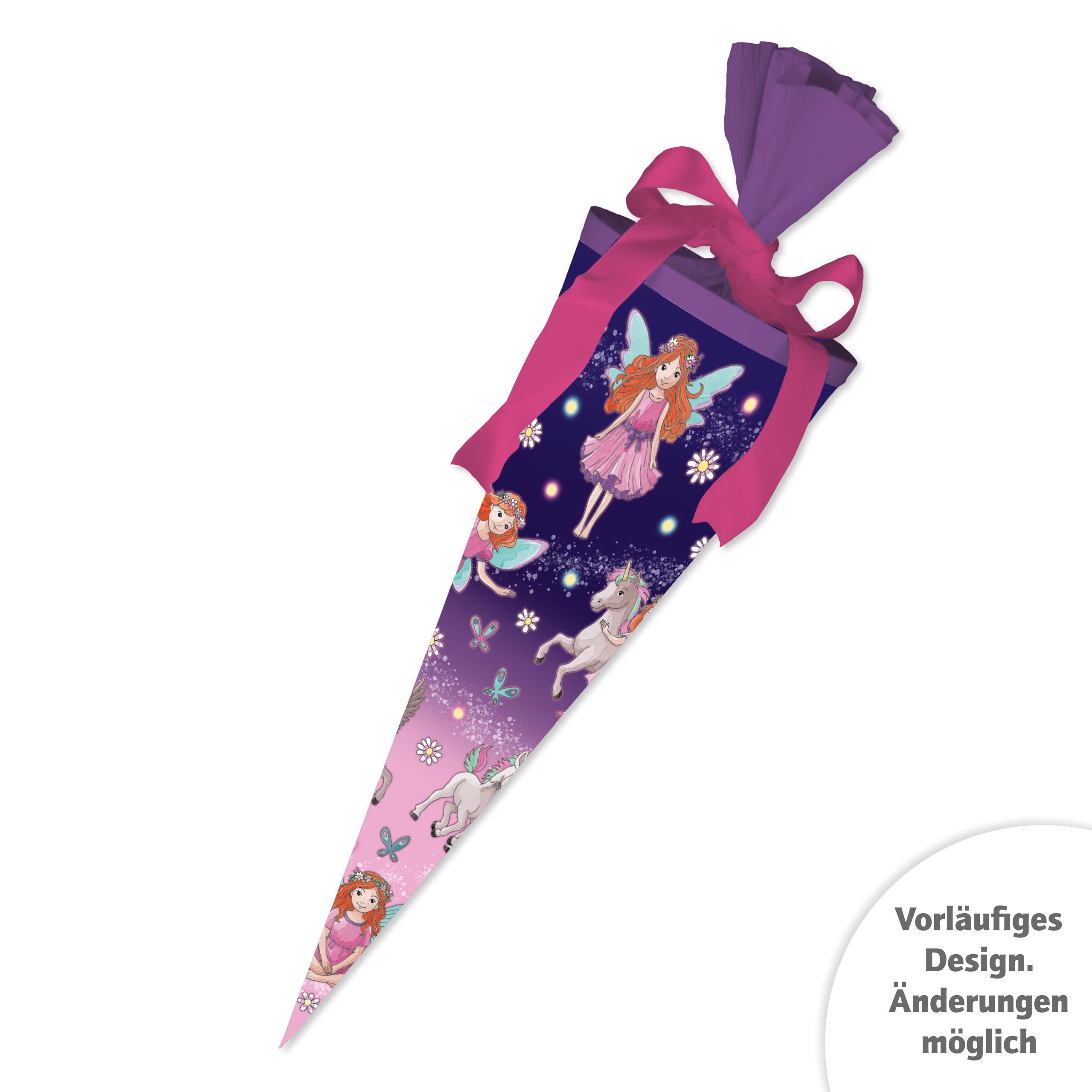 Auf dem Bild ist eine Geschwistertüte mit Elfenprinzessin-Motiv der Marke Tapirella. Diese Tüte ist besonders für kleine Prinzessinnen geeignet.