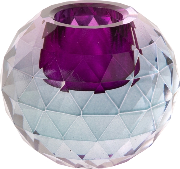 Dies ist ein Kristallhalter in der Farbe Petrol Ombre. Die Größe beträgt 4,5 x 6 cm.