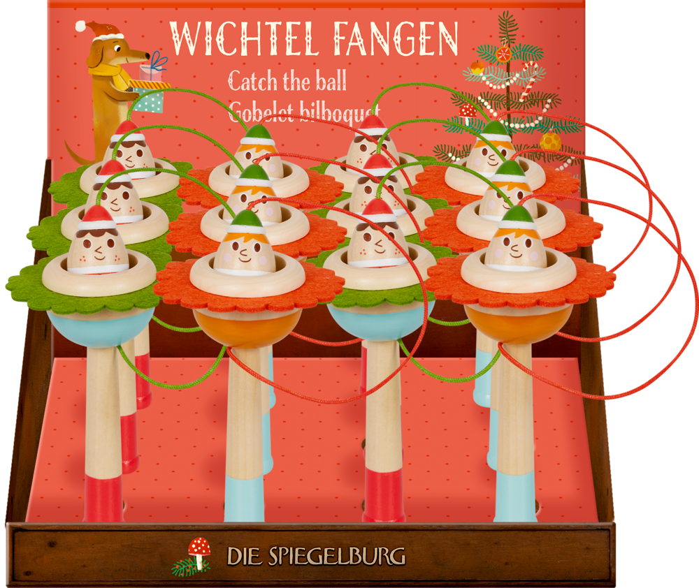 Das Produkt auf dem Bild heißt 'Lasst uns froh & munter sein - Wichtel fangen'. Es ist eine schöne Geschenkidee für die Weihnachtszeit.