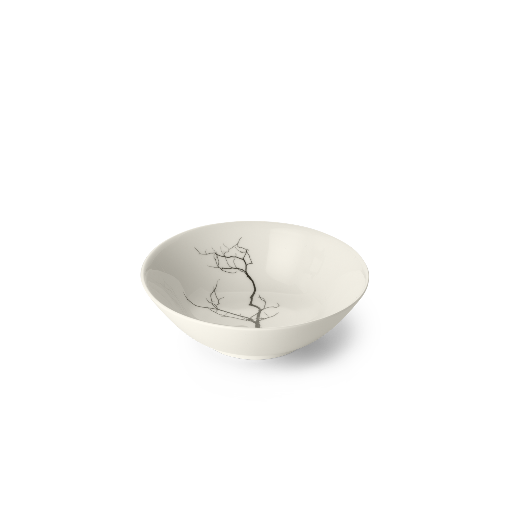 Die Abbildung zeigt eine Dessertschale mit 0,40 Litern Volumen und 16 cm Durchmesser aus Black Forest Fine Bone. Diese Schale ist besonders gut für Desserts oder kleine Portionen geeignet.