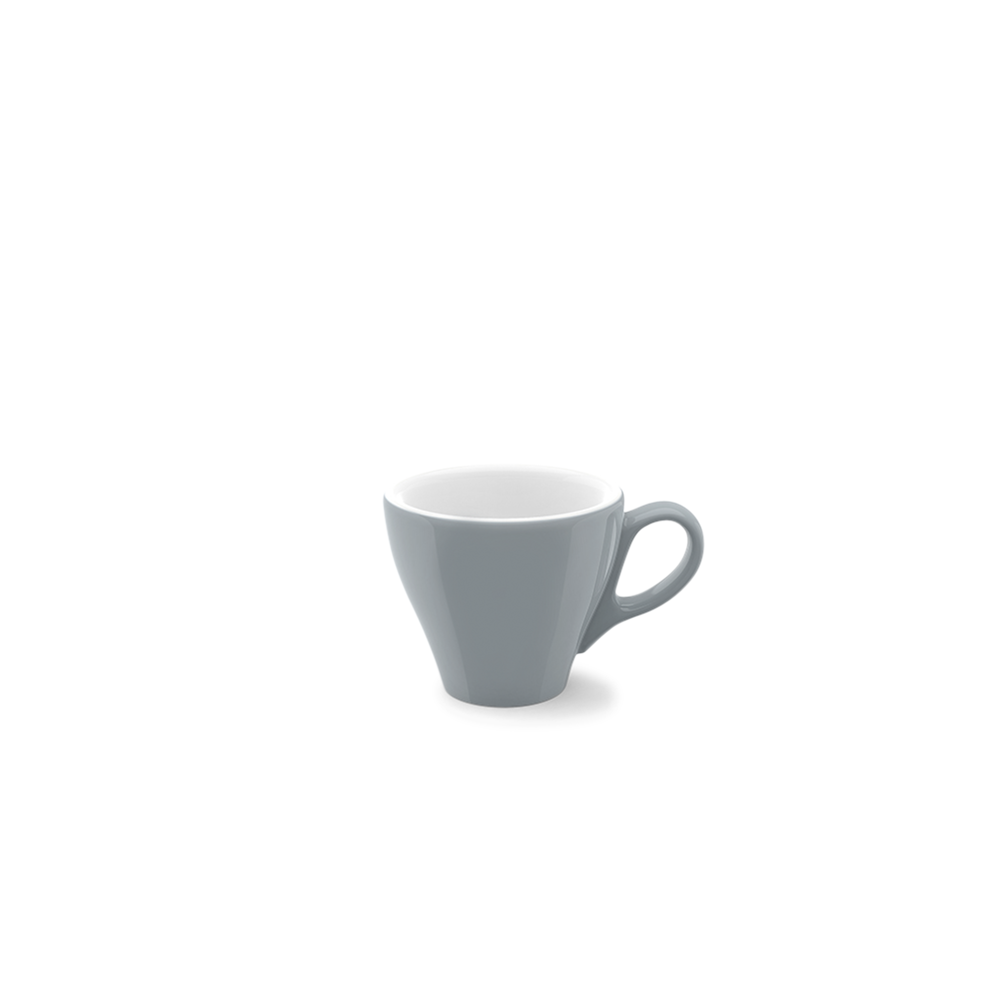 Espresso Obertasse Classico 0,09 l in Grau. Die Tasse hat ein schlichtes und elegantes Design.