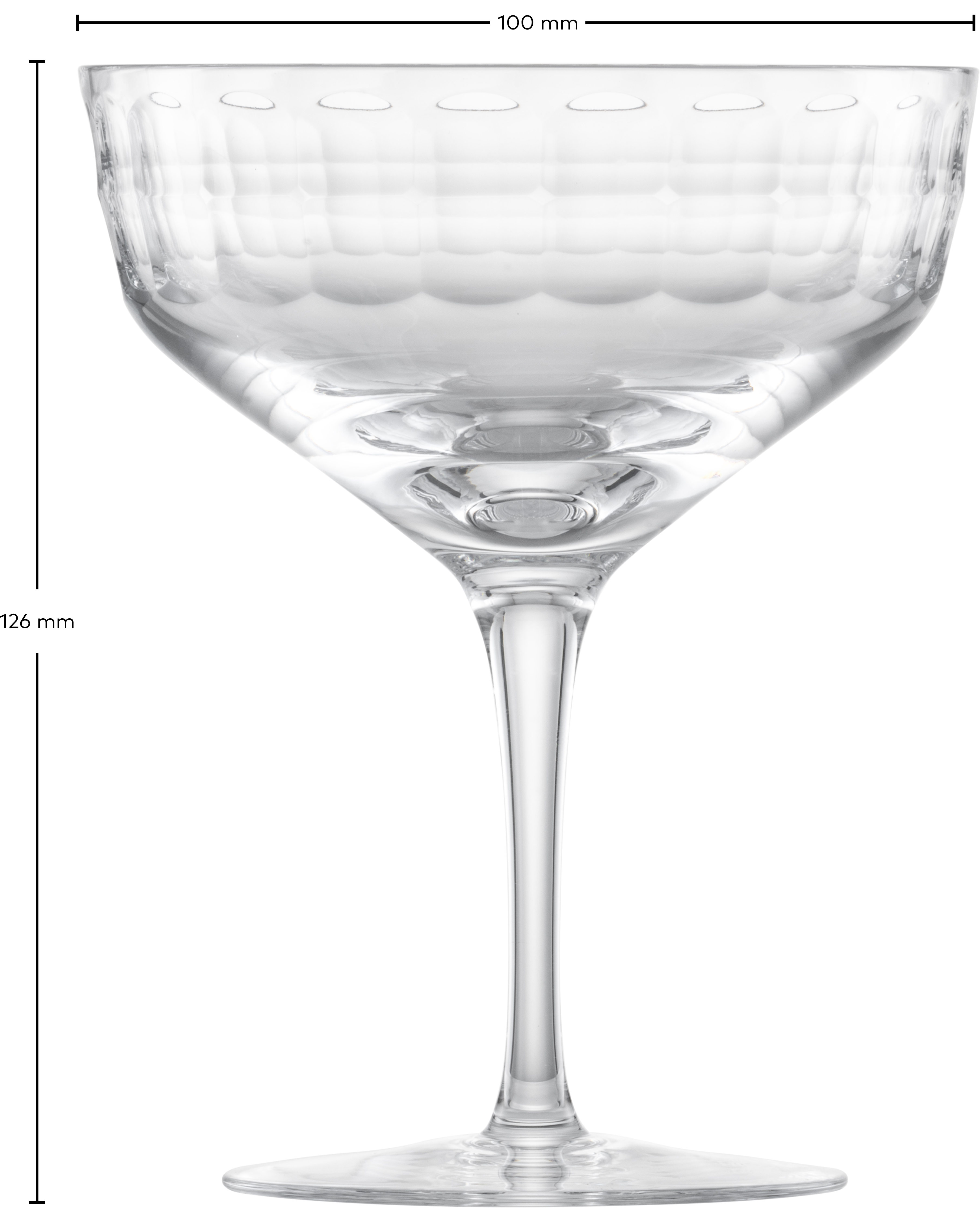 Gezeigt ist eine kleine Cocktailschale der Serie BAR PREMIUM NO1. Das Glas ist aufrecht platziert.