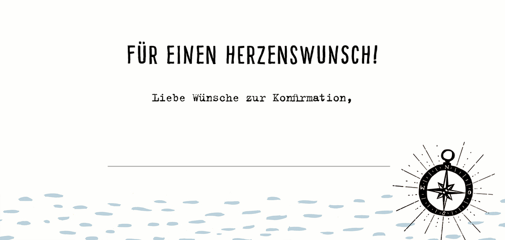 Hier sieht man ein Kuvert für Geld- oder Gutschein mit der Aufschrift: Zu deiner Konfirm. Das Produkt ist für Konfirmationsgeschenke gedacht.