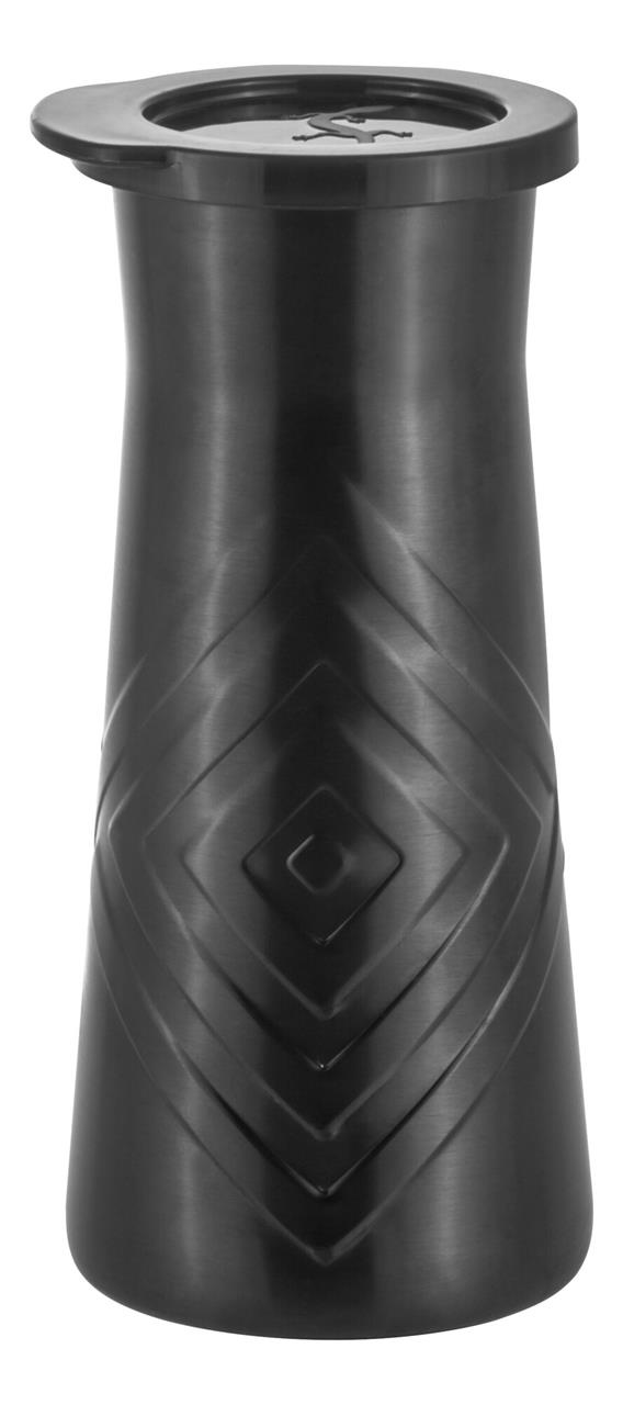 Das Bild zeigt den Snack-Spender Bar in der Farbe smokey grey. Der Spender hat eine schlanke Form und ein modernes, geometrisches Muster auf der Oberfläche.