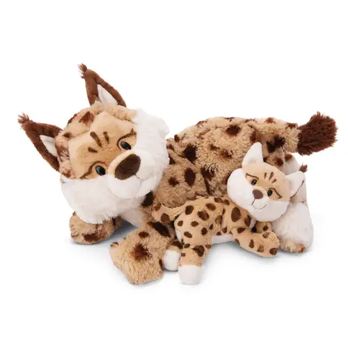 Luchs Mutter 40 cm & Kind 20cm liegend